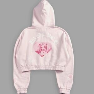 Darc Sport Her Energy Chambers Cropped Zip Hoodie Pink Graphic Print Size Medium